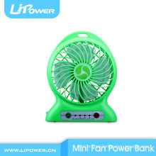 Rechargable super strong wind desk mini fan with power bank function adjustable speed and LED flashlight